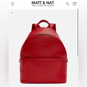 Matt & Nat Red Vegan Leather Backpack! Like New!